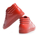 Mid-Top Leather Sneaker // Red (US: 8)