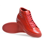 Mid-Top Leather Sneaker // Red (US: 8)