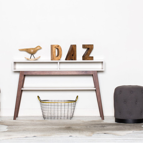 Walnut Console Table with Shelf