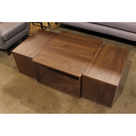 Walnut Storage Cubical // Open (Green)