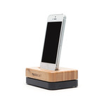 Bamboo Wood + Carbon Black iPhone Docking Station