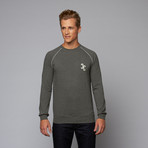 Contrast Fitted Pullover Sweatshirt // Grey (XL)