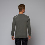 Contrast Fitted Pullover Sweatshirt // Grey (XL)