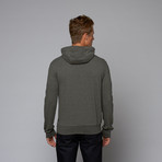 Contrast Fitted Hoodie // Grey (XL)