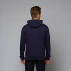 Contrast Fitted Hoodie // Navy (2XL)