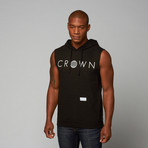 California Crown // The Community Sleeveless Hoodie // Black (L)