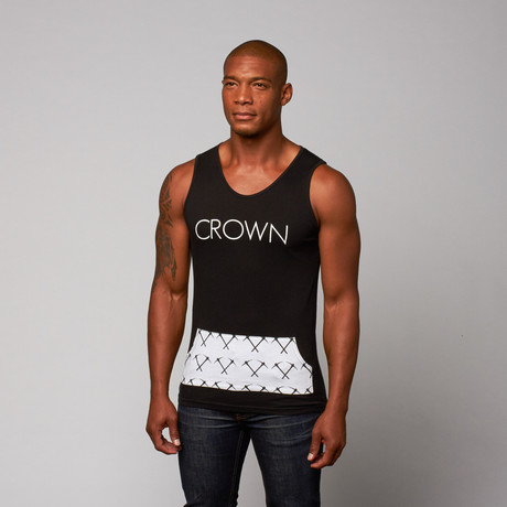 California Crown // Gold Bags Tank // Black + White (S)