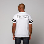 California Crown // Athletic Gold Zip Pocket Tee // White (S)