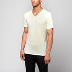 Basic V-Neck Tee // Salt (S)