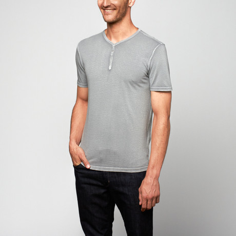 Reverse Print Henley // Feather Grey (S)
