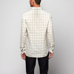 Button Up Shirt // Heather Grey Plaid (L)