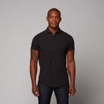 Spot On Button Up Shirt // Caviar Dot (M)