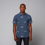 Nautical Print Short Sleeve Shirt // Blue (L)
