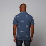 Nautical Print Short Sleeve Shirt // Blue (L)