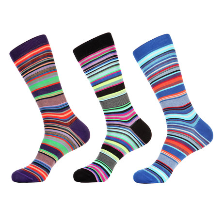 Random Striped Socks // Pack of 3