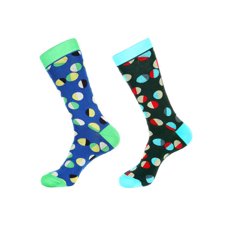 Color Blocked Dot Socks // Pack of 2