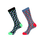 Pixel Zig Zag Socks // Pack of 2