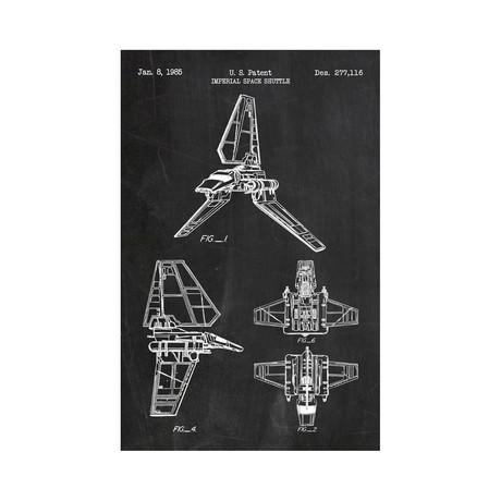 Imperial Space Shuttle // Star Wars (White Grid // 11"L x 17"W)