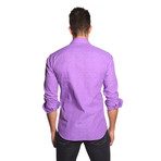 THOMAS Button Up Shirt // Purple Ditsy Print (XL)