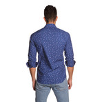 THOMAS Button-Up Shirt // Navy Ditsy Paisley (XL)