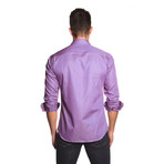 THOMAS Button-Up Shirt // Pink + Navy Stripe (2XL)