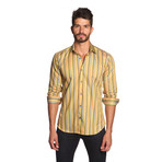 THOMAS Button Up Shirt // Orange Multi Stripe (M)