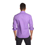 THOMAS Button Up Shirt // Purple Ditsy Paisley (XL)