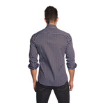 THOMAS Button-Up Shirt // Brown + Blue Print (L)