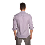 Jared Lang // THOMAS Button-Up Shirt // Purple + Black Stripe (2XL)