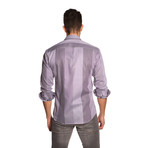 THOMAS Button-Up Shirt // Purple Variegated Stripe (L)