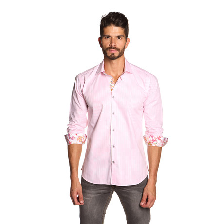 THOMAS Button Up Shirt // Baby Pink Check (S)