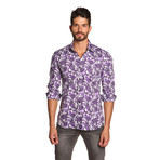 THOMAS Button-Up Shirt // Purple + White Paisley (L)
