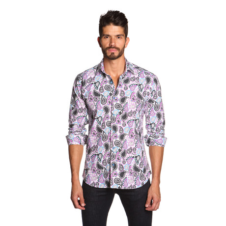 THOMAS Button Up Shirt // Black Multi Paisley (S)