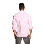 THOMAS Button Up Shirt // Pink Modern Paisley (L)