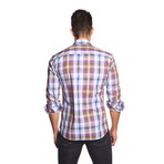 THOMAS Button Up Shirt // Blue + Brown Check (S)