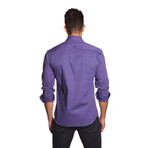 THOMAS Button Up Shirt // Purple + Turquoise Diamond (XL)