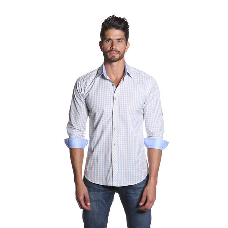 OTT Button Up Shirt // Blue + Cream Check (S)