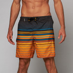Stripe Gradient 9" Swimshort // Mandarin (XL)