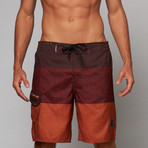 Colorblock 9" Swimshort // Red (XL)