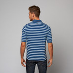 Reversed Striped Jersey Polo // Indigo (L)