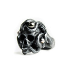 Octopus Ring // Black (White // US Size 9)