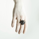 Octopus Ring // Black (White // US Size 9)