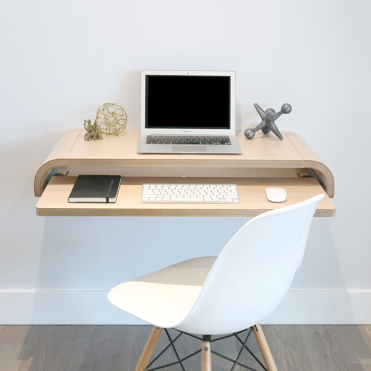 Minimal Float Desk Rift Oak Large Orange22 Design Lab