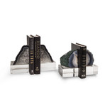 Epilogue Bookends (Dusk Blue Sliced Geode)