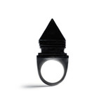 Pyramide Ring // Black (Size 6)