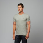 Ozark Ribbed V-Neck Tee // Grey Melange (S)