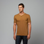 Avton V-Neck Pocket Tee // Khaki (XL)