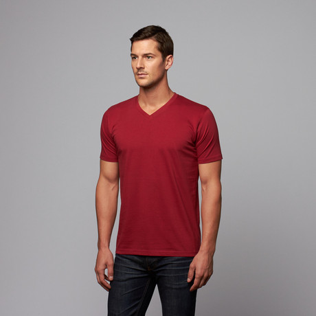 Signature V-Neck Tee // Red (S)