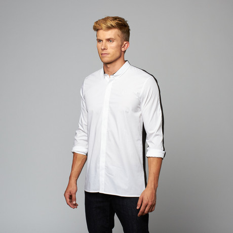 Eden Split Shirt // White + Black (XS)