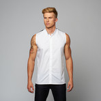 Pewter Split Shirt // White + Black (M)